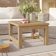 Teak Wood Coffee Table - 45x45x30cm Solid Wood for Living Room, Table use as Modern Center Piece, Nightstand & Farmhouse Décor, 1415 Tier Tables Storage