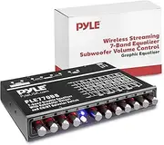 Pyle 7 Bands Graphic Equalizer - Powerful Audio Control with Adjustable SUB Volume, Bluetooth Music Streaming, RCA Stereo Output, Aux RCA Inputs, Mounting Kit Included, Ideal for Cars and Home Setups