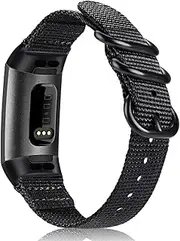 Fintie Bands for Fitbit Charge 3, Soft Woven Nylon Sports Band Replacement Strap for Fitbit Charge 3 and Charge 3 SE Fitness Activity Tracker Women Men