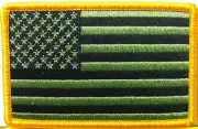 United States Flag BLACK & GREEN COLOR Military Tactical Patch W/ VELCRO® Brand