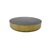 Round Low Coffee Table Stainless Steel Frame Glass Top QH-A02