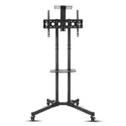 Mobile Cantilever TV Stand Cart Floor Stand TV Mount Bracket with Wheel and Shelf