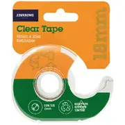J.Burrows Recycled Clear Tape with Dispenser 18mmX25m