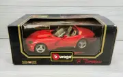 Vtg 1992 Dodge Viper RT/10 Convertible 1/18 scale Burago Diamonds Cod 3025 Model