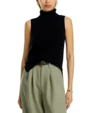 Aqua Cashmere Split Hem Turtleneck Tank - Exclusive