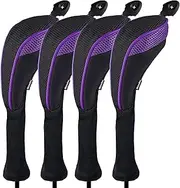 Andux 4pcs/Set Long Neck Golf Hybrid Club Head Covers Interchangeable No. Tags Pack of 4 CTMT-01