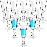 Meanplan Shot Glasses with Stem 1 Oz Cordial Mini Wine Cups Limoncello Port Glasses Clear Heavy Base Fancy Shot Small Goblet Cups for Vodka, Cocktail, Liquor for Kitchen Dining(12 Pcs)