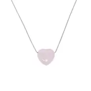 Fashion Girls Necklace Pink Love Titanium Steel Snake Chain Big Heart Pendant