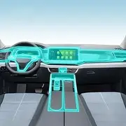 Car Interior Film Dashboard Piano Board Shift Center Console Anti-Scratch Transparent TPU Protection Film,for Volkswagen Atlas 2021-2023 (Style A for RHD)