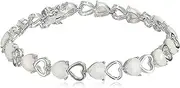 [Amazon] Sterling Silver Created Opal Open Heart Tennis Bracelet, 7.25"