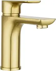 ACA International Brass Basin Mixer Tap Bathroom Countertop Vanity Sink Basin Taps Faucet WELS(Yellow Glow)