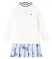 [Polo Ralph Lauren Kids] Polo Ralph Lauren Kids Pleated cotton-blend terry polo dress Y 1,5-2 white