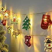 LED Christmas Fairy Lights Garland Fawn Gloves Bell Garland Battery-Operated Light Living Room Bedroom Garden Decor Iron Decorative Lamp (3m 20Led)