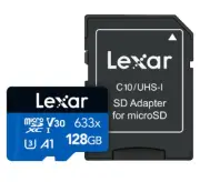 Lexar 128GB MicroSDXC MicroSD Class 10 UHS-I High-Performance 633x 100MBs Mobile