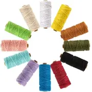 5mm Macrame Cord, 12 Colors Kit Cotton Cord Supplies 4 Strands Colored Yard T...