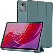 [Bighan] Case Compatible with Lenovo Tab M11 11 Inch, Slim Smart Folio Trifold Stand with Auto/Sleep Tablet Case, Deep Green