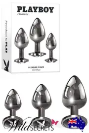 NEW Playboy Pleasure 3 Ways 3 Piece Butt Plug Set, Sex Toy, Wild Secrets