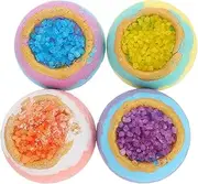 FOMIYES Bath Kit 4 Portable Spa Bubble Balls Sea Salt Bath Balls Essential Oil for Face Feet and Skin