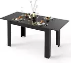 Extendable Dining Table, Modern Kitchen Table W/Adjustable Tabletop, L-Shaped Le