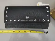 Michael Kors Jet Set Charm Black Wallet Studded - 7"x4", Comes With Gift Box