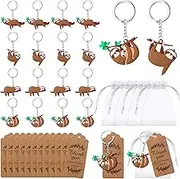 72 Pcs Sloth Keychain Birthday Party Favors with Thank Kraft Tags and Gift Bags Funny Sloth Gift for Baby Shower Return Gifts Personalized Party Supplies Decorations