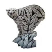 Edge Sculpture - Polar Bear Figure - Stone Resin - Garden & Home D?cor Sculpture