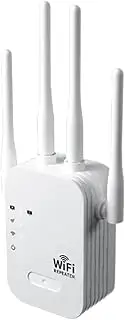 Wireless WiFi Amplifier - Internet Range Extender, Powerful Repeater | WiFi Booster with 4 Antennas, Stable and Secure Connection for Home, Office, Streaming, Telework and