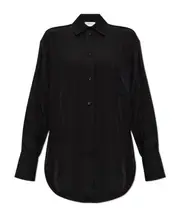 monogram-pattern button-down shirt UK8,UK12,UK14 Black