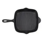 26/28cm Cast Iron Grill Griddle Frying Pan Cooker BBQ Steak Meat Cooking Pan New