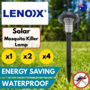 Lenoxx Solar Mosquito Killer Insect Bug Pest Zapper Garden Path Outdoor UV Lamp