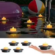 Solar Floating Pool Lights, 5-Pack Solar-Powered Float Candles Lamps Tea Light