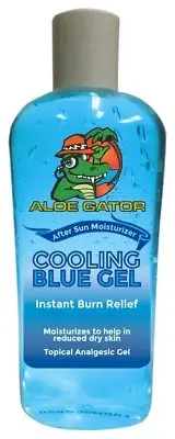 Aloe Gator Blue Stuff Cooling Gel AFTER SUN BURN Beach Trip Swim Class 8 OUNCES