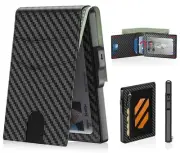 Wallet for Men, Pop-up Case, Cash Slot, RFID Blocking Mens Carbon Fiber