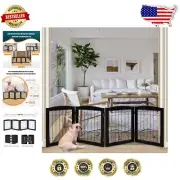 Elegant 4-Panel Freestanding Dog Gate - Chew-Resistant Safety Barrier