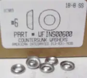 #6 COUNTERSUNK FINISHING WASHERS 18-8 STAINLESS STEEL (100)