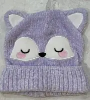 KIDS FOX KNIT HAT LILAC SOFT SUPER CUTE!!