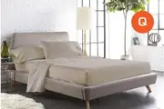 Queen Size Linen Color 1000TC 100% Cotton Fittd Sheet Flat Sheet Pillowcase Set