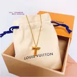 二手現貨 LOUIS VUITTON 英文字母 項鏈 精品吊飾 首飾 可調節 鎖骨鏈 M61061