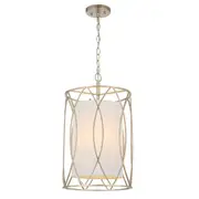 Antique Silver Dover 33 Pendant Lights Modern Lantern Fabric Shade Ceiling Telbix Lighting