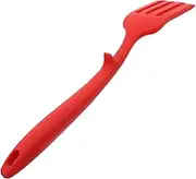 SECFOU Silicone Cooking Fork for Mixing and Serving Pasta Heat Resistant Kitchen Utensil Non- Handle Multifunctional Spaghetti and Stir Fry Tool Food-Grade Silicone Dots