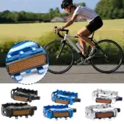 PAIR BIKE BICYCLE PEDALS BLACK CYCLE BMX MOUNTAIN BIKE REFLECTORS WITH G0A1