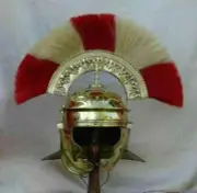 Medieval Brass Helmet Knight Roman Centurion Helmet With Plume