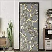 Door Stickers Self Adhesive 3D Door Stickers Modern Sticker Wallpaper DIY PVC Waterproof Removable Art Poster Decals(F,77x200cm)