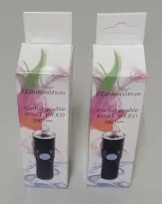 Qty 2 SLinnovation USB Rechargeable Mini UV-LED Nail Lamp Flashlight 395nm Black