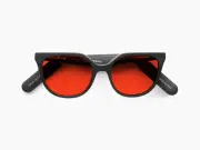 Lucyd Smart Sunglasses | Moonshot Model | Open Ear | Noise Canceling Mics | Voice Assistants Compatible | Narrow Size Chromatic Red