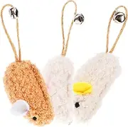 VERDANVERSE 3pcs Plush Mouse Cat Interactive Chew with Bells for Indoor Cats Engaging Teaser to Reduce Boredom and Enhance Playtime for Kittens