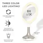 Zadro Mood Therapy LED Light Makeup Mirrors with 8X/1X Magnifications & 5500K