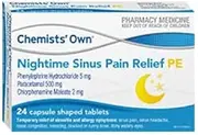 Chemists Own Nightime Sinus Pain Relief PE Tabs 24 (Generic of CODRAL)