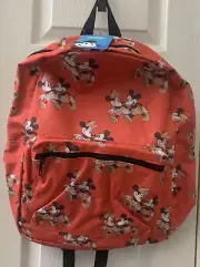 Disney Mickey Mouse Backpack 16" All-Over Print Classic Red New