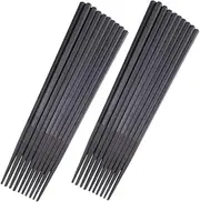 Jindizi 10 Pairs Fiberglass Chopsticks Family Set, Reusable Chinese Japanese Chopsticks Non-Slip Chop Sticks Set for Noodles Hot Pot Kitchen Restaurant A Black 1